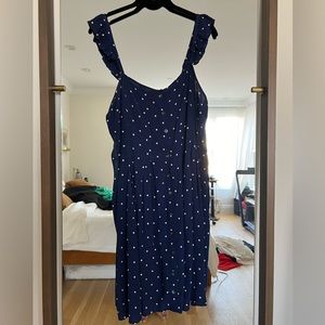 Madewell blue dress ruffle strap